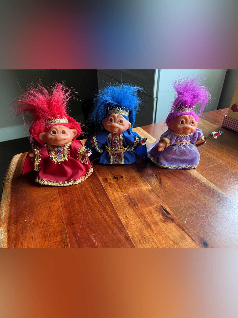 Russ Berrie troll dolls Royal King Queen And Princess vintage collectibles 1990s